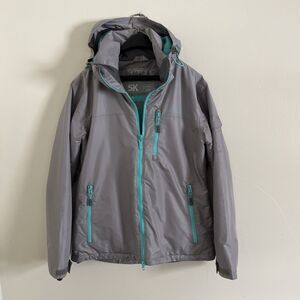 Surfanic Womens Sugar Comet Surftex Insulated Snow Ski Jacket, Gray/Teal- Large